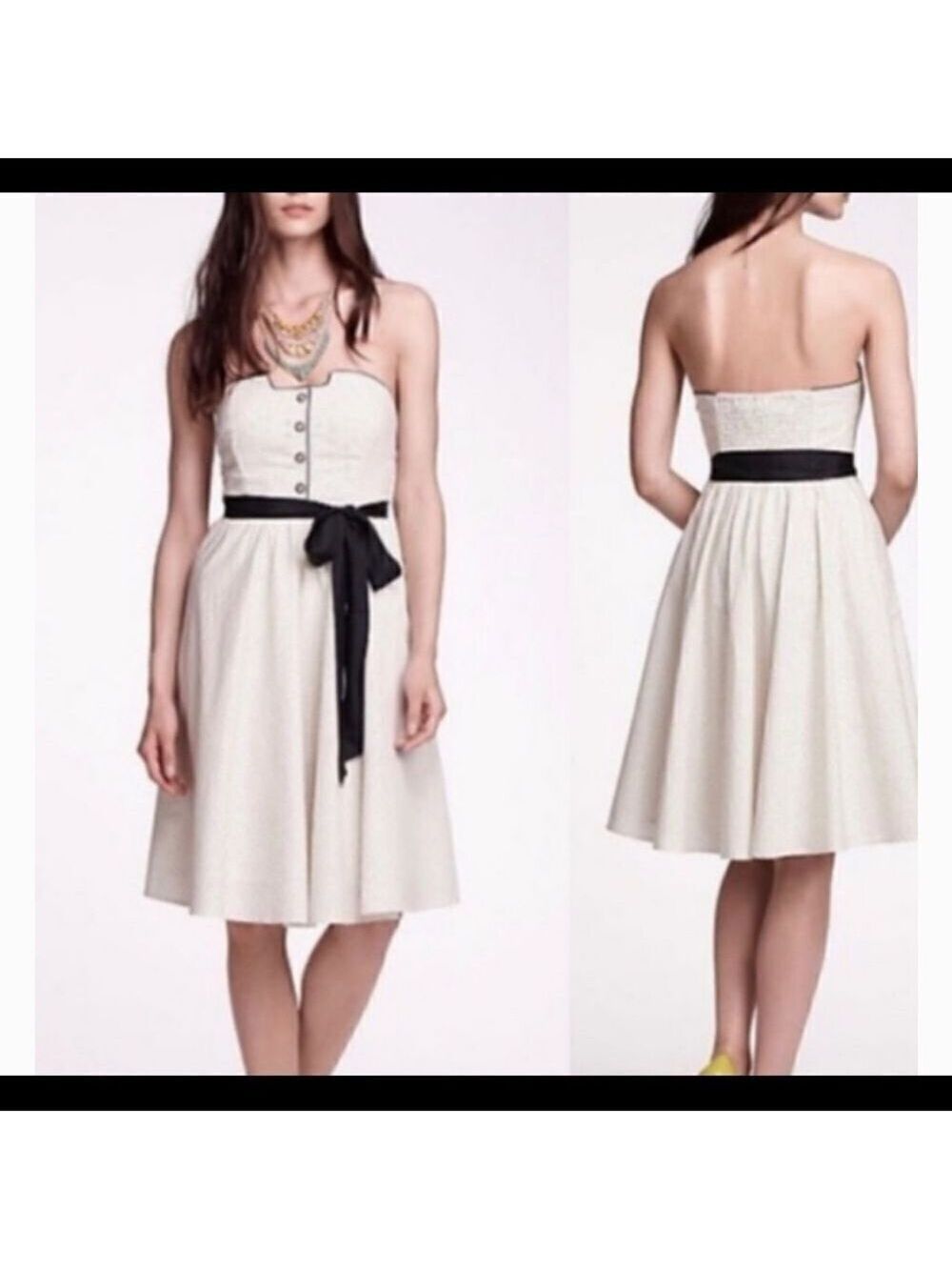 Anthropologie‎ Girls From Savoy Novella Polka Dot Strapless Dress